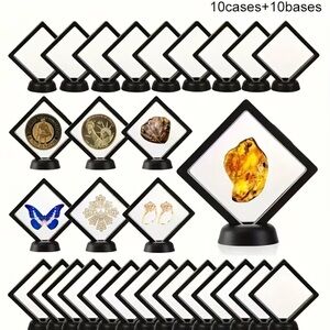 Display Cases | Set of 10 with Bases